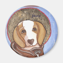 paz del beagle del icono del mascota iman de nevera