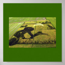 Paz del verde del arte del arroz de arroz en Japón Posters