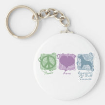 Paz en colores pastel, amor, y terrieres de pitbul llavero personalizado