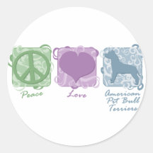 Paz en colores pastel, amor, y terrieres de pitbul etiqueta