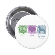 Paz en colores pastel, amor, y terrieres de pitbul pin