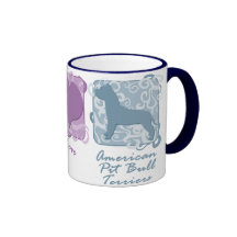 Paz en colores pastel, amor, y terrieres de pitbul tazas