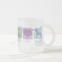 Paz en colores pastel, amor, y terrieres de pitbul tazas de café