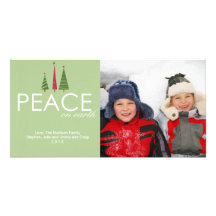 Paz en tarjeta de la foto del navidad de la tierra tarjetas fotográficas personalizadas