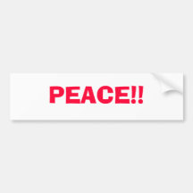 ¡PAZ!! ETIQUETA DE PARACHOQUE