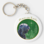 Paz negra de Terrier del ruso Llaveros Personalizados