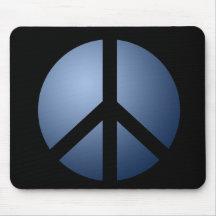 Paz, negro y azul de Mousemat Alfombrilla De Ratones