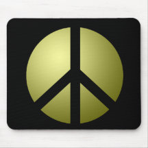 Paz, negro y oro de Mousemat Tapetes De Ratón