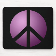 Paz, negro y púrpura de Mousemat Tapetes De Ratón
