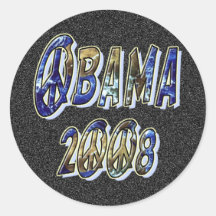 Paz Obama 2008 de la tierra Pegatinas