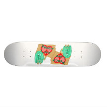 Paz un amor - signo de la paz en forma de corazón tabla de patinar