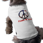 Paz y amor camisetas de mascota