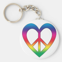 Paz y amor llaveros