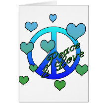 Paz y amor tarjetas