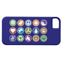 Paz y símbolos de Eco iPhone 5 Protectores