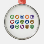 Paz y símbolos de Eco Ornamentos De Navidad