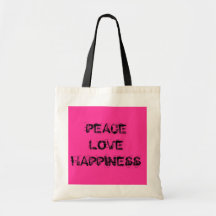 ¡PEACELOVEHAPPINESS! BOLSA LIENZO