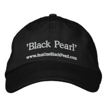 'Pearl negro Gorras Bordadas