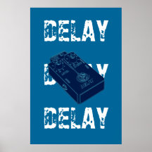 Pedal del retraso de la guitarra eléctrica poster