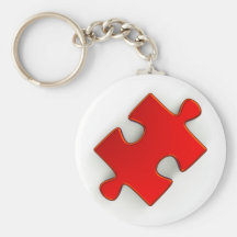 pedazo del rompecabezas 3D (rojo metálico) Llavero Personalizado