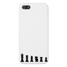 Pedazos de ajedrez negros en blanco iPhone 5 carcasa