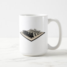 Pedazos del tablero de ajedrez y de ajedrez: taza de café
