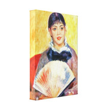 Pedro Renoir - mujer con la fan Impresion De Lienzo