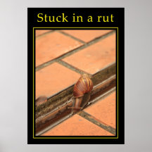 Pegado en una rodera poster