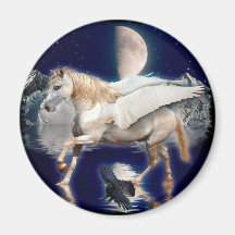 PEGASO Y CUERVO DEL NEGRO IMANES PARA FRIGORÍFICOS