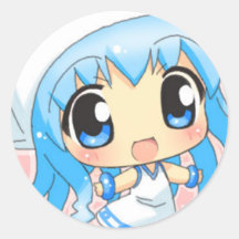 Pegatina 1 del chica del animado de Chibi