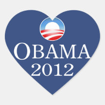 Pegatina 2012 del corazón de Barack Obama