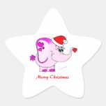 Pegatina afortunado de las Felices Navidad del meñ