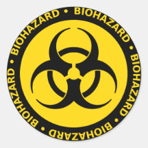 Pegatina amarillo del símbolo del Biohazard