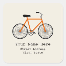 Pegatina anaranjado de la dirección de la biciclet