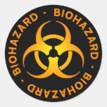 Pegatina anaranjado del símbolo del Biohazard
