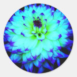 Pegatina azul de la flor
