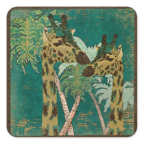 Pegatina azul tropical de las jirafas de Boho pegatinas