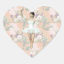 Pegatina-Bailarina del corazón