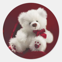 Pegatina blanco del oso de peluche
