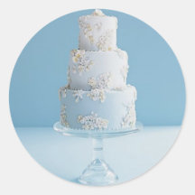 Pegatina blanco del pastel de bodas