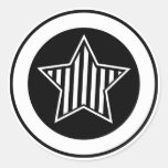 Pegatina blanco y negro de la estrella