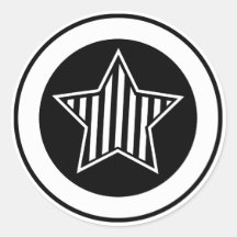 Pegatina blanco y negro de la estrella