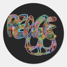Pegatina brillante de la paz del diseño de la pint