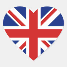 Pegatina BRITÁNICO del corazón de la bandera