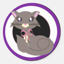 Pegatina brumoso de las púrpuras del gatito