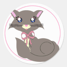 Pegatina brumoso del gatito de Toon