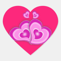 pegatina cariñoso púrpura de los corazones