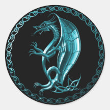 Pegatina céltico azul del dragón