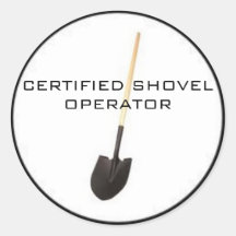 Pegatina certificado del operador de la pala