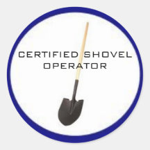 Pegatina certificado del operador de la pala